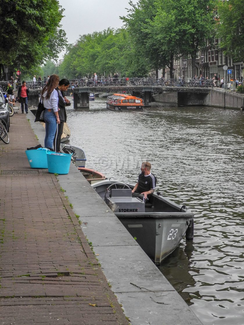 "Herengracht with small boat" stock image