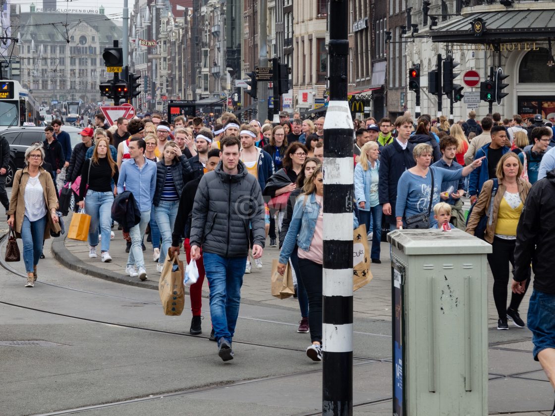 "Damrak crowds" stock image