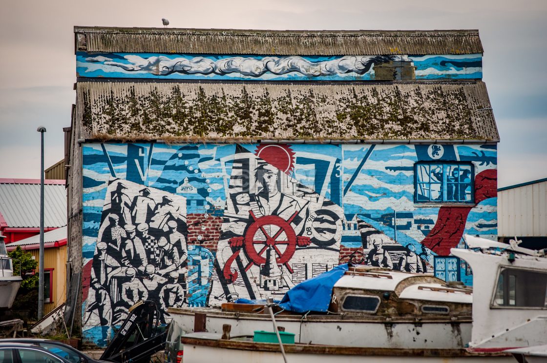 "Mural, Mallaig, Scotland" stock image