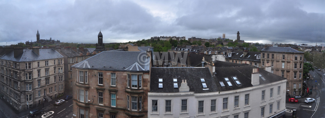 "Glasgow skyline panorama" stock image