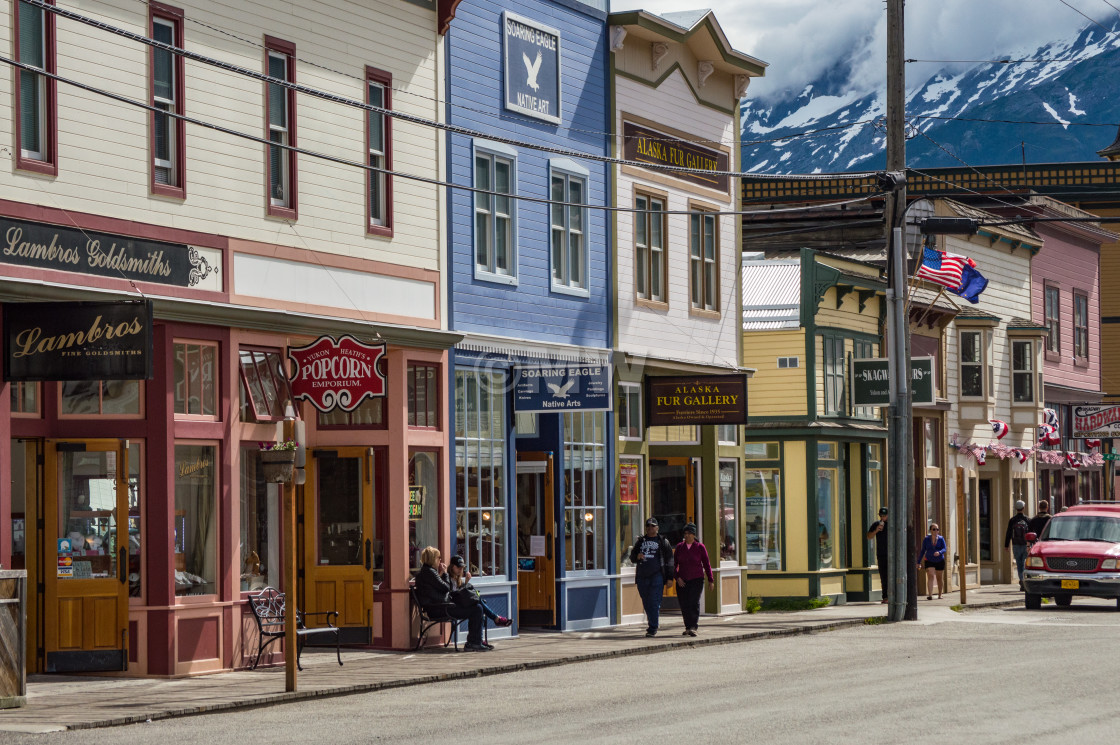 "Skagway, Alaska street scene" stock image