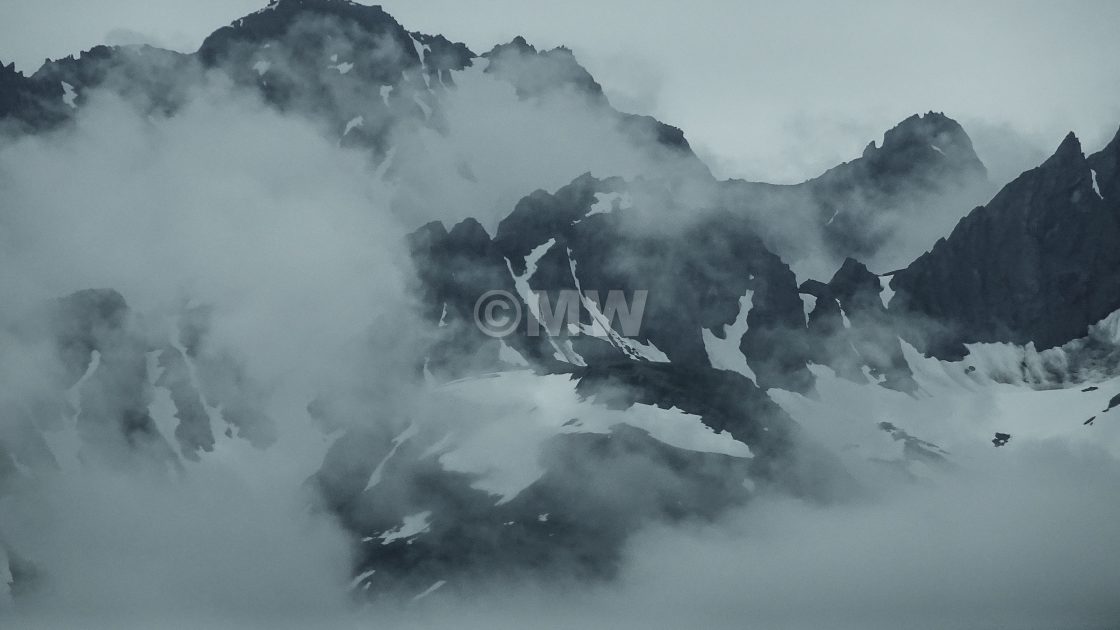 "Mountain peaks south of Turnagain Arm, Alaska" stock image