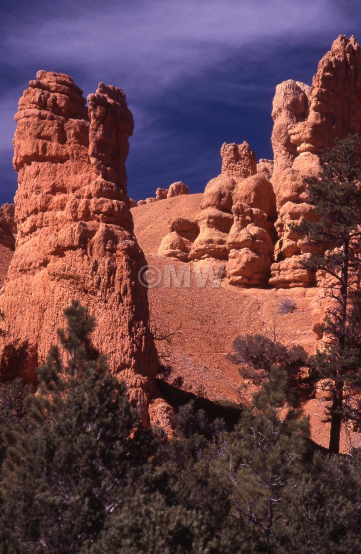 "Orange sandstone pillars" stock image