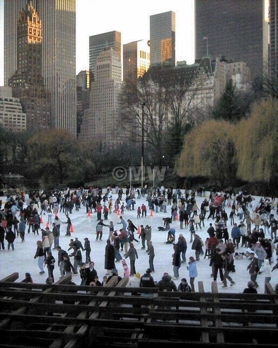 "Skaters, Wollman Rink, Central Park, NY" stock image