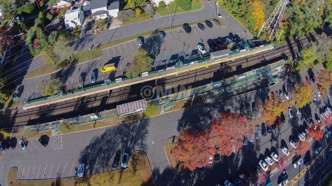 "LIRR Greenvale Station aerial" stock image