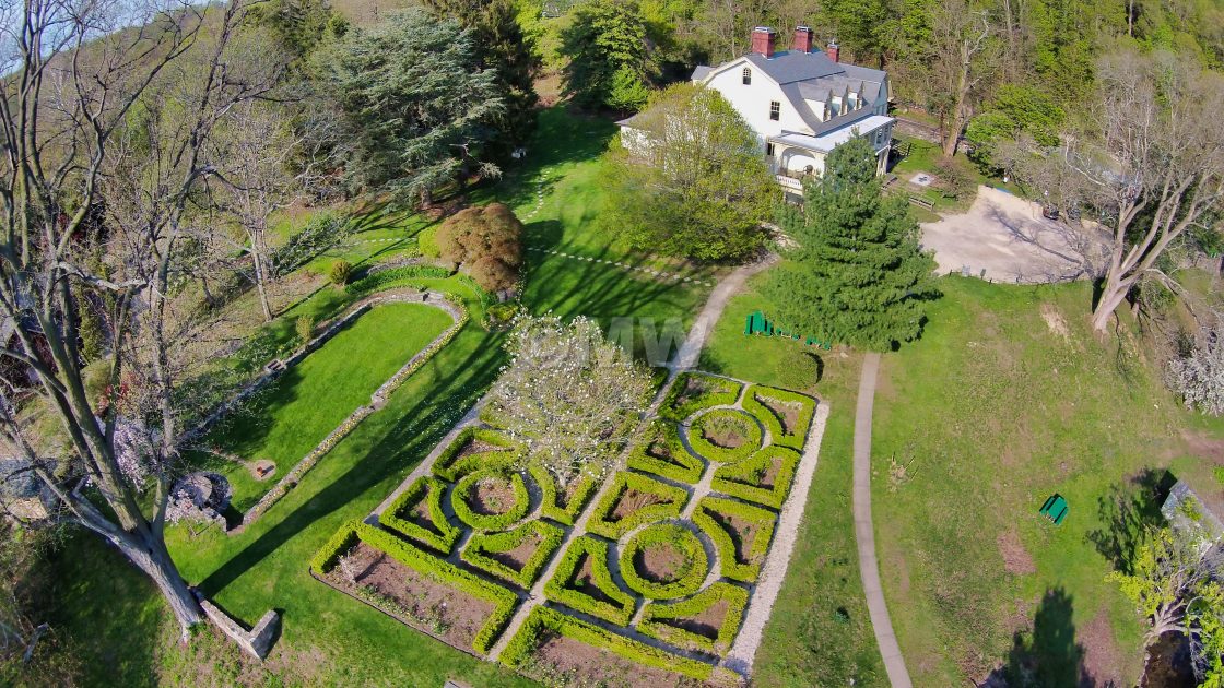 "Cedarmere in spring aerial" stock image