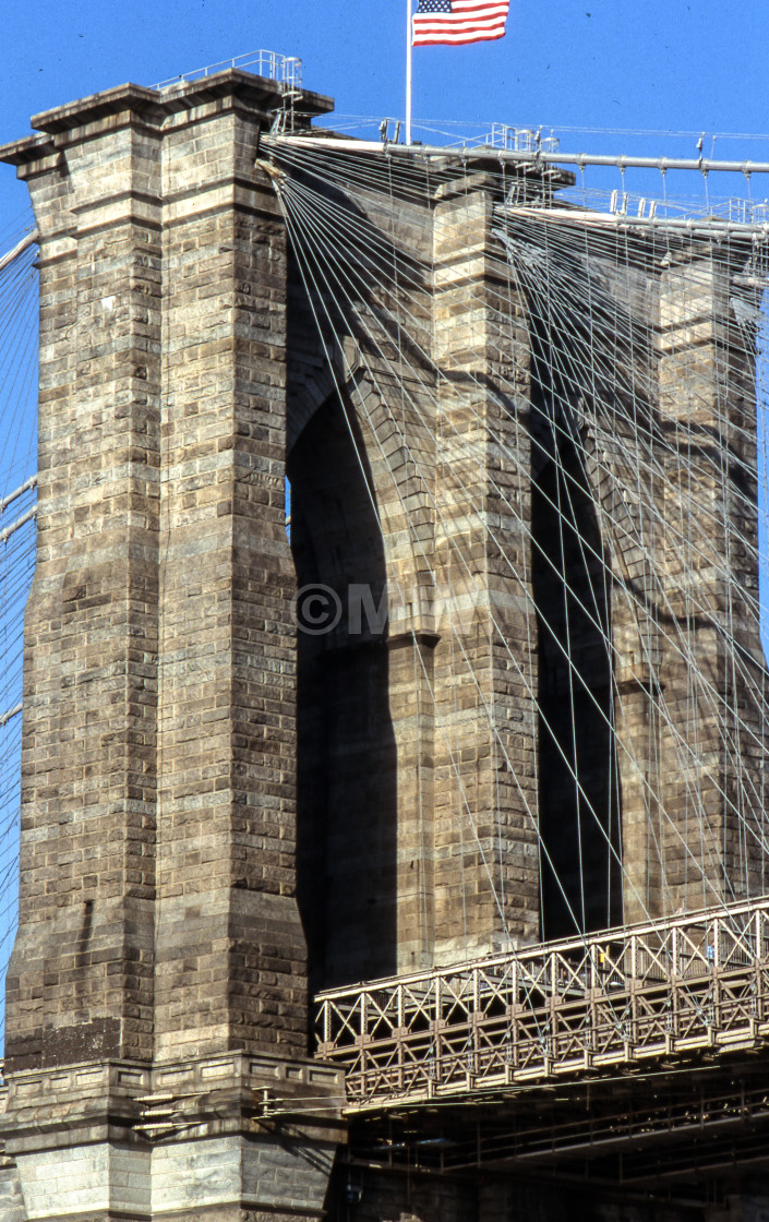 "Brooklyn Bridge detail" stock image