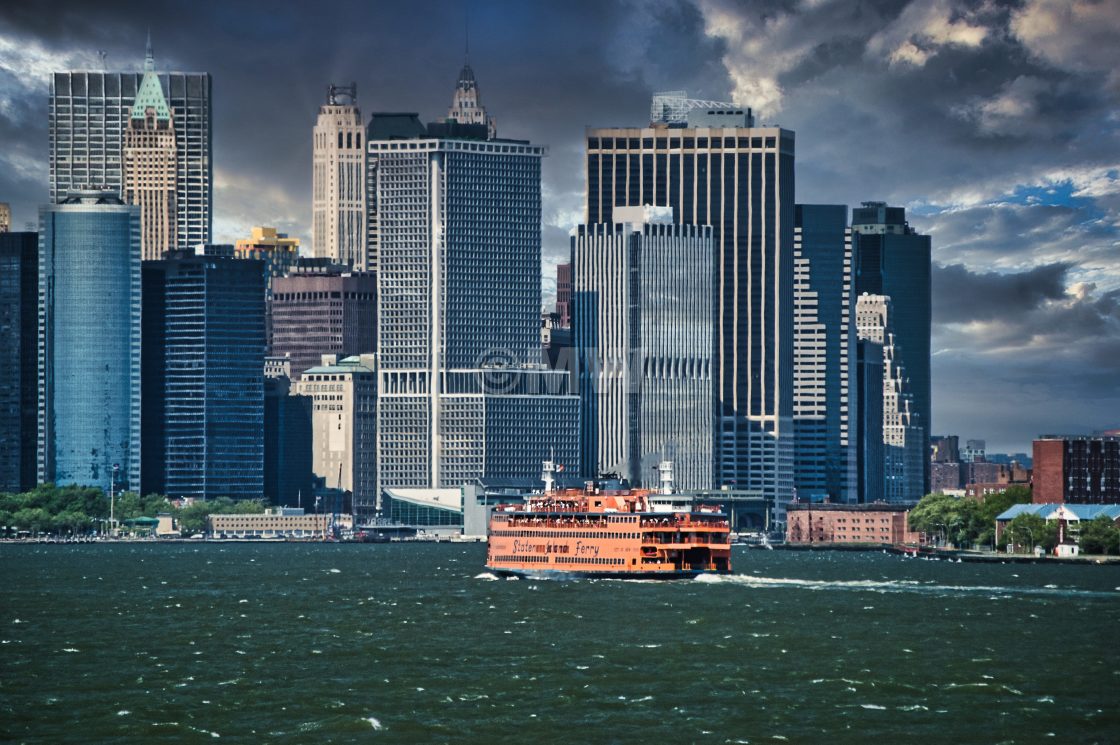 "Staten Island Ferry & Lower Manhattan" stock image