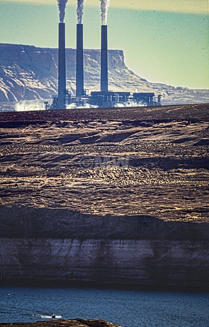 "Navajo Generating Station & Lake Powell" stock image