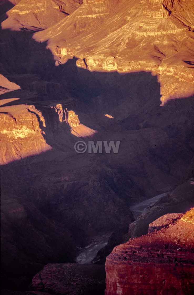 "Grand Canyon & Colorado River detail" stock image