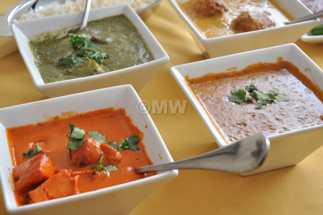 "Indian curries" stock image