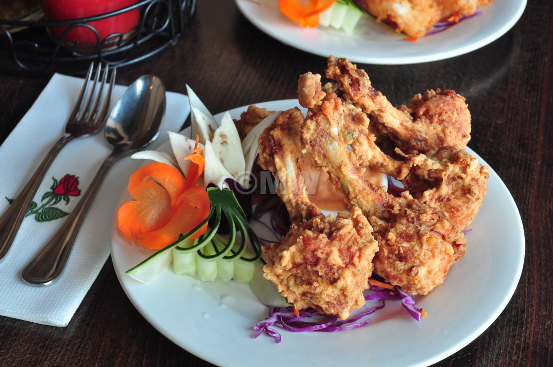 "Asian-style lollipop fried chicken" stock image