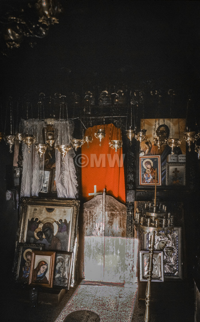 "Inside a chapel" stock image