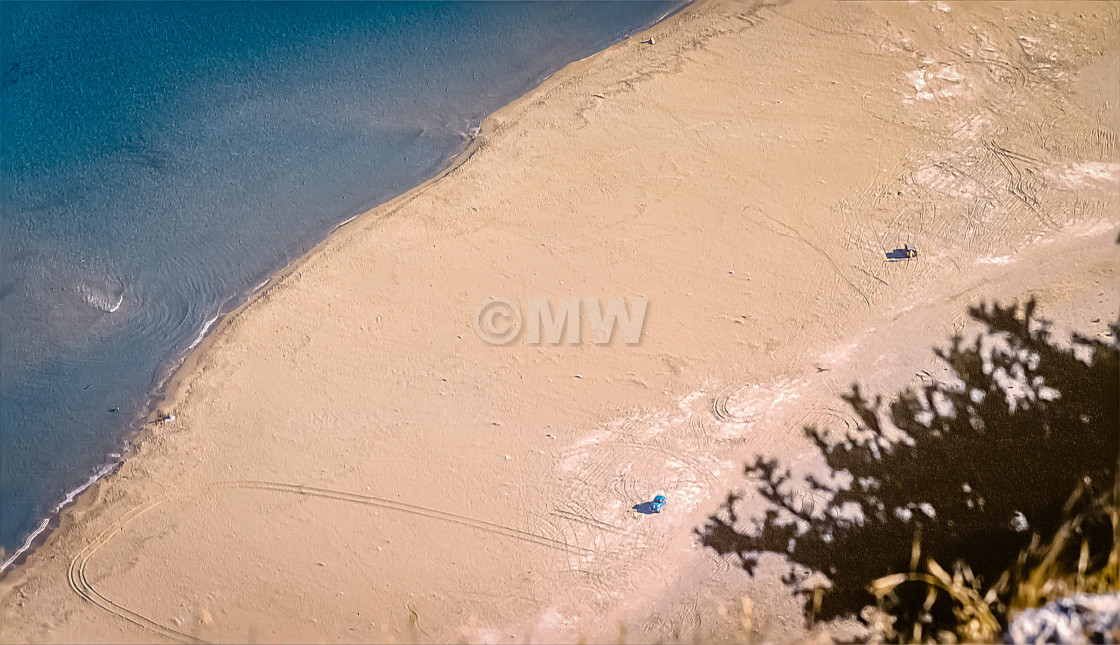 "Tsambikas beach from above" stock image