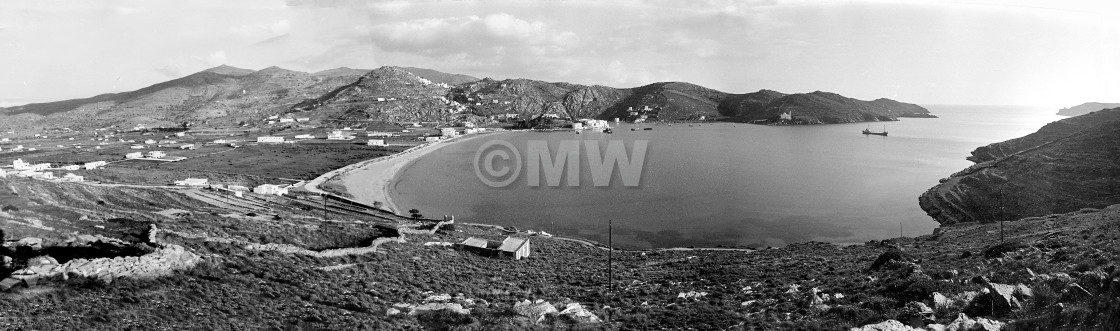 "Ios Harbor Panorama 1977" stock image