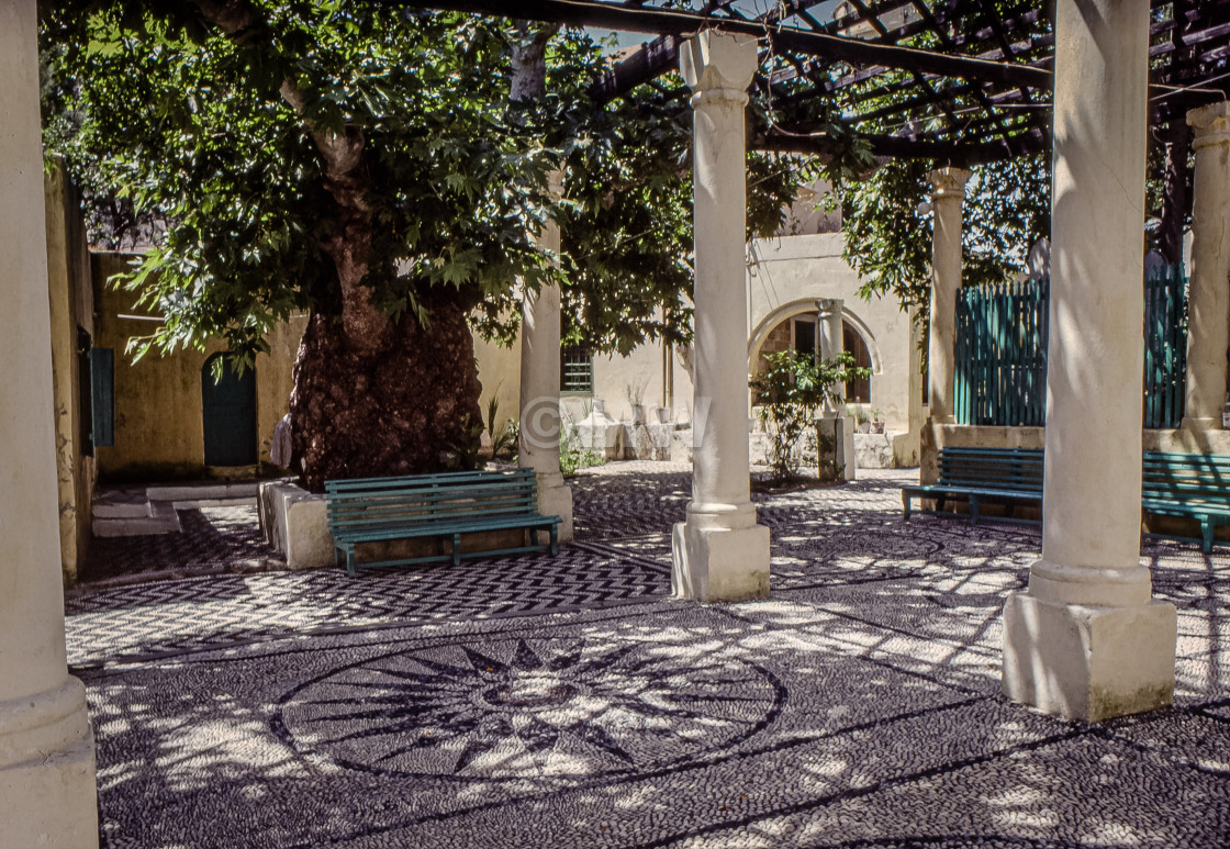 "Villa Cleobolus courtyard" stock image