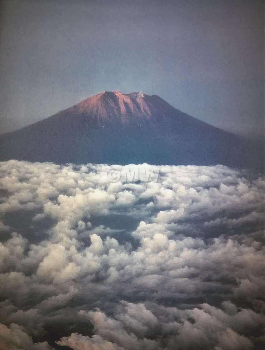 "Mt. Agung, Bali, from the air" stock image