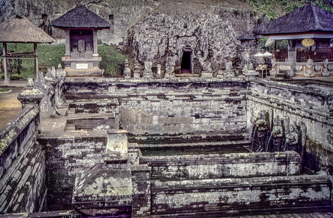 "Goa Gajah cave & temple pools" stock image