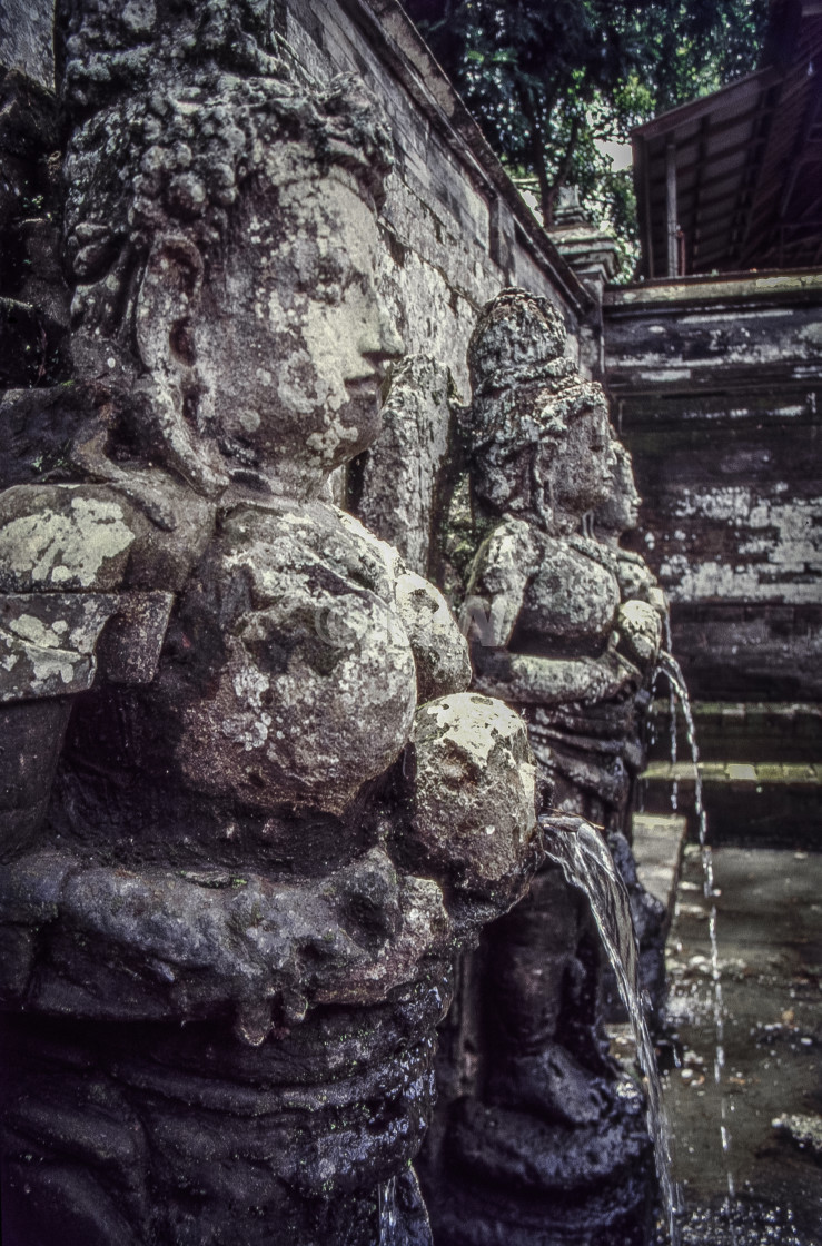 "Goa Gajah temple fountain figures" stock image