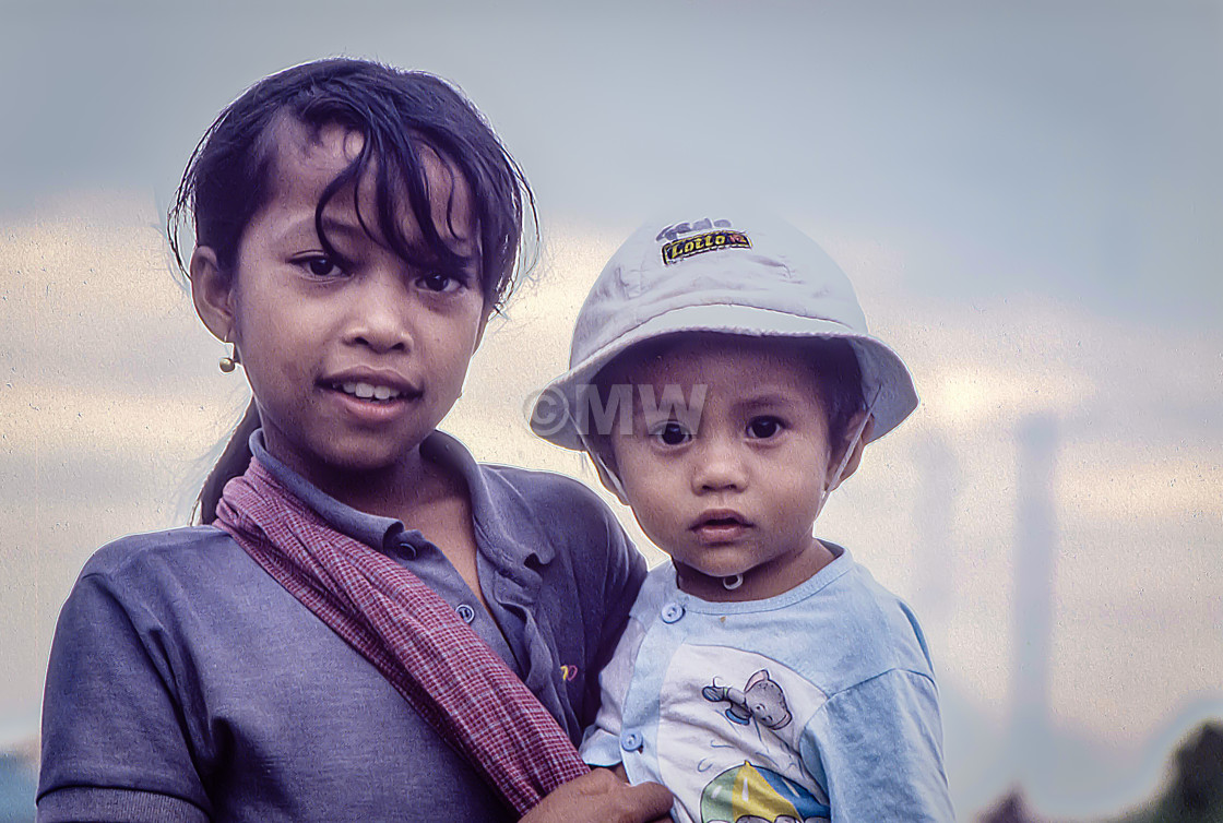 "Balinese girl & boy" stock image