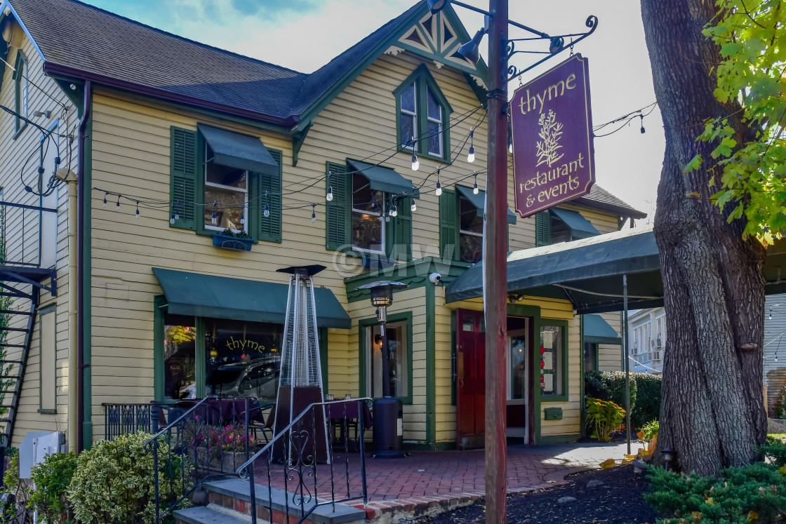 "Thyme Restaurant, Roslyn" stock image