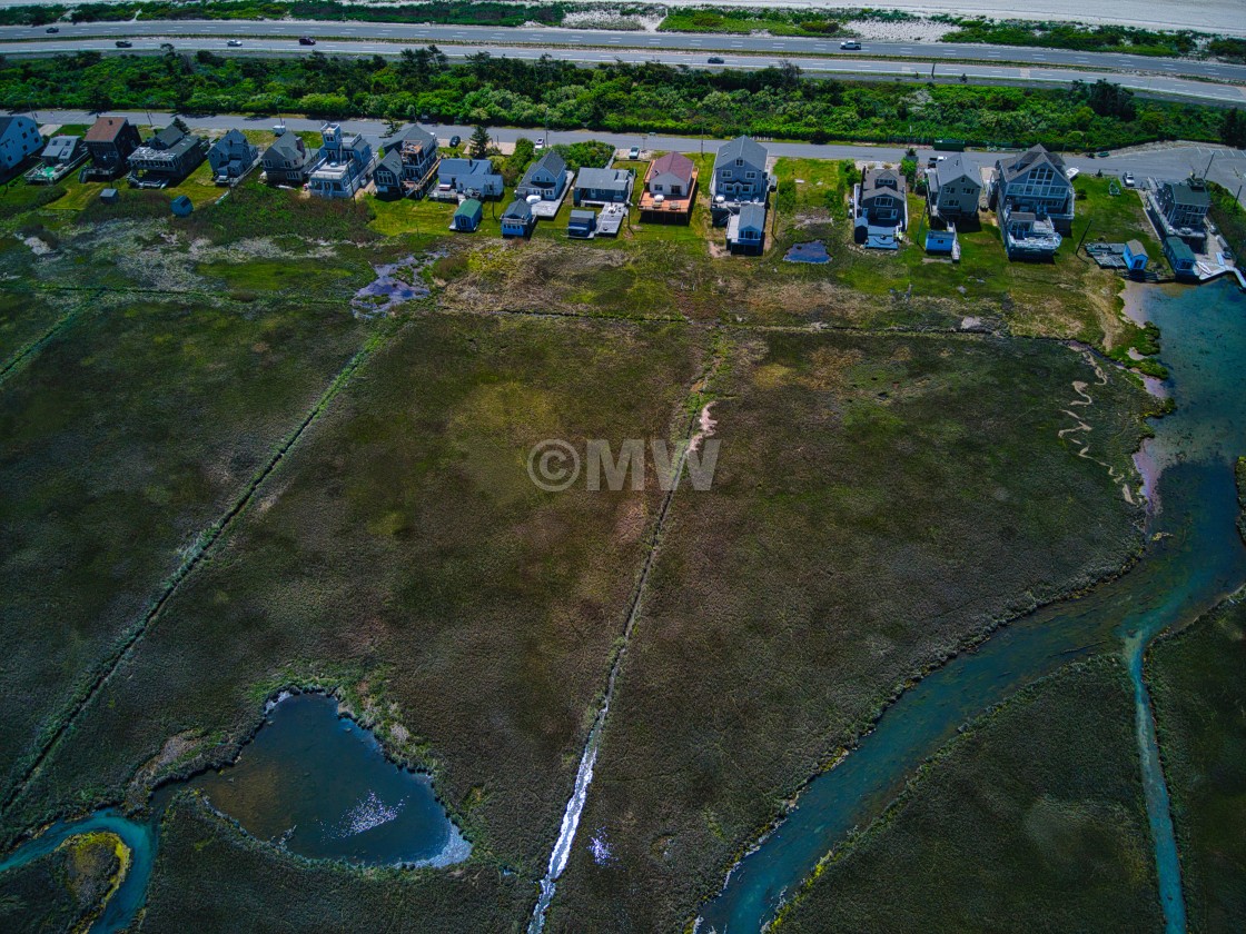 "Cedar Beach & wetlands" stock image