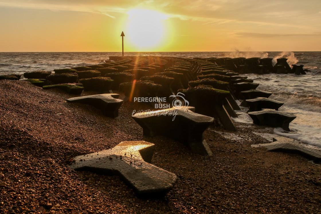 "Autumn sunrise over Cobbolds Point, Felixstowe" stock image