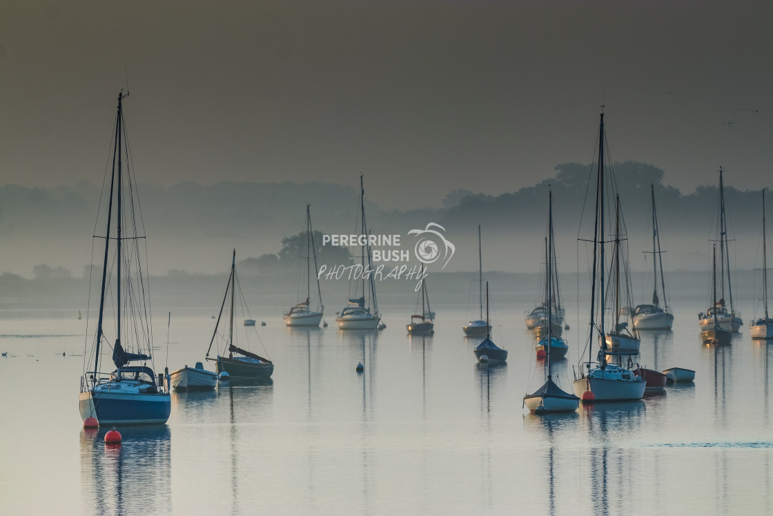 "Reflective morning at Waldringfield" stock image