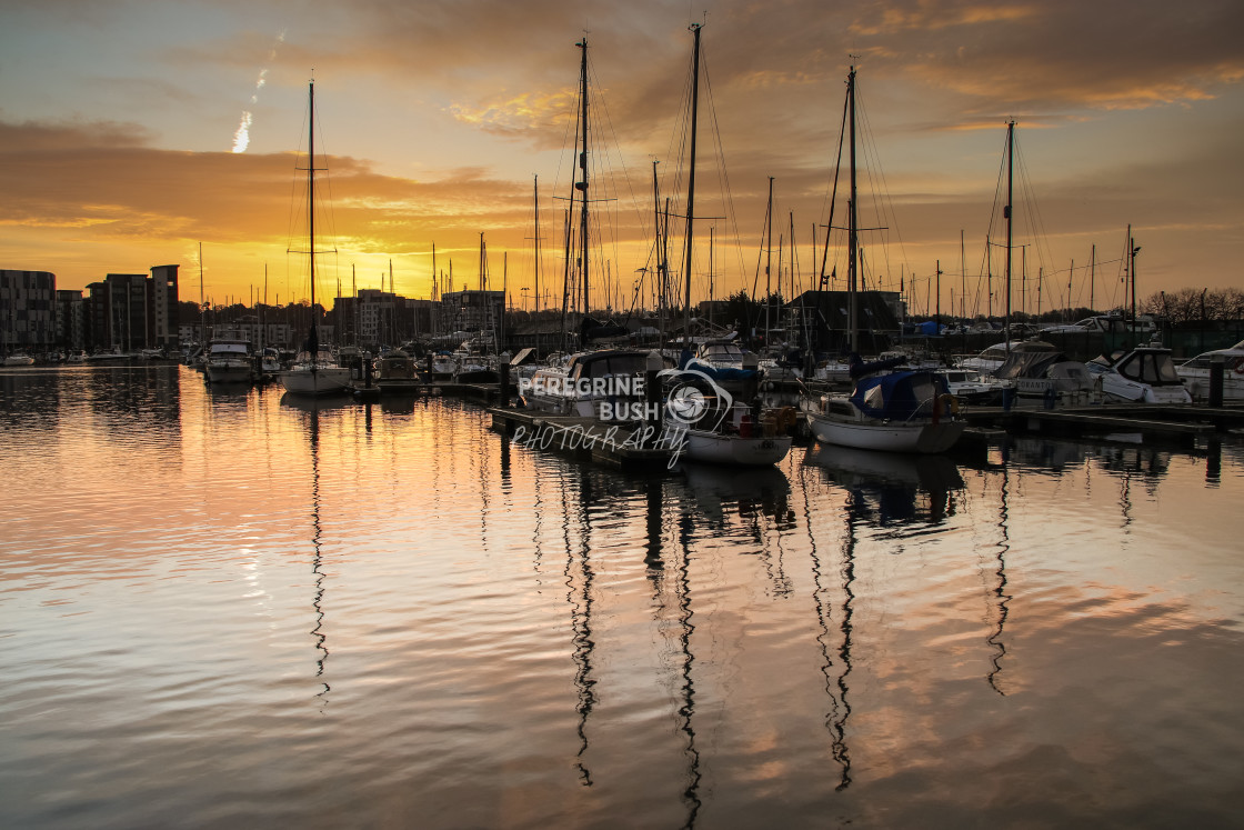 "Ipswich Waterfront at dawn" stock image