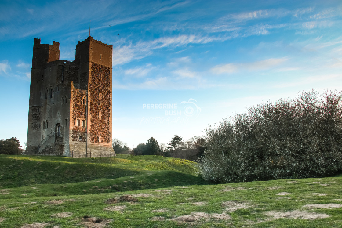 "Dawn light over Orford Castle" stock image