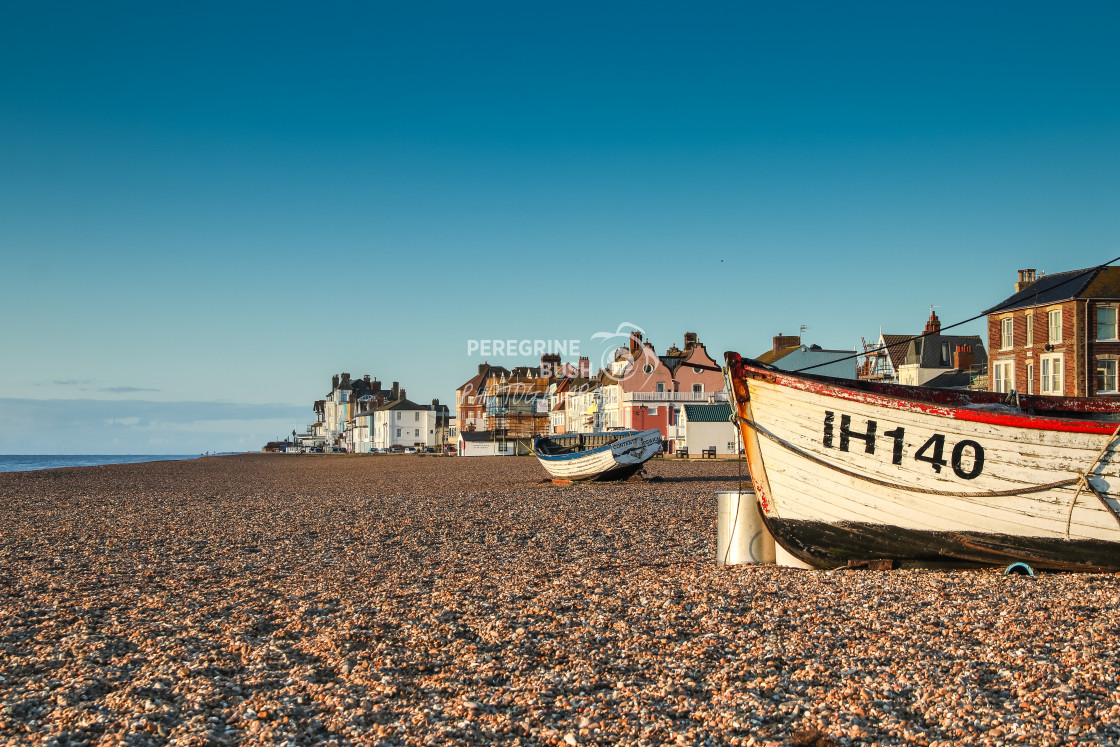 "Aldeburgh fishing boats at sunrise" stock image