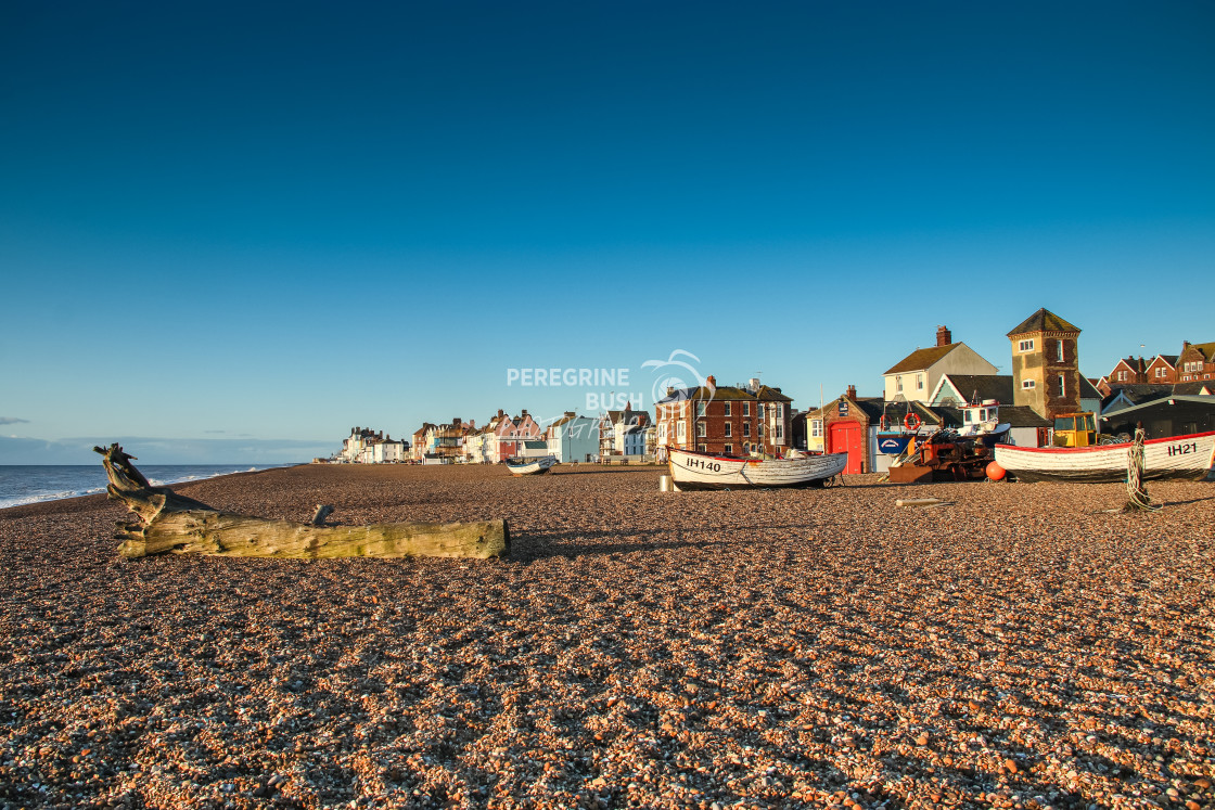 "Aldeburgh fishing boats at sunrise" stock image