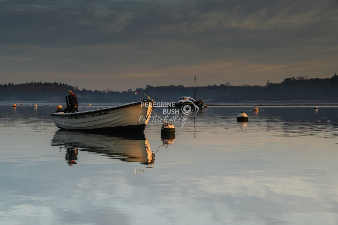 "Early light over the Deben at Waldringfield" stock image