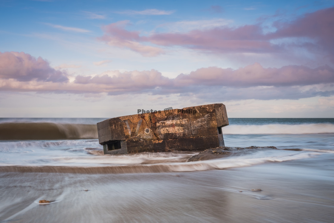 "Soft evening light at the Cayton Bay pillbox" by Photography by Philip - $14.95 "Soft evening light at the Cayton Bay pillbox" stock image