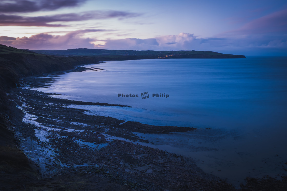 "A descending darkness at Ravenscar" by Photography by Philip - $14.95 "A descending darkness at Ravenscar" stock image
