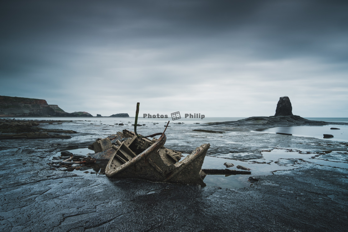 "Wreck of the Admiral von Trump at Saltwick Bay, North Yorkshire" by Photography by Philip - $14.95 "Wreck of the Admiral von Trump at Saltwick Bay, North Yorkshire" stock image