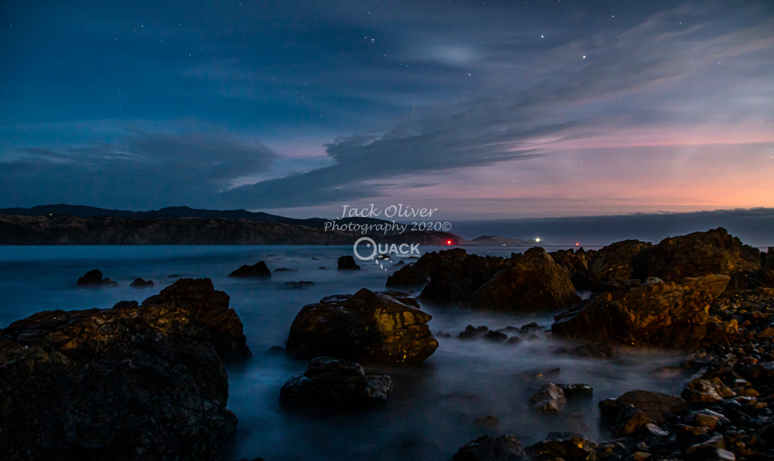 "Sunset over Breaker Bay" by Jack Oliver - £5.00 "Sunset over Breaker Bay" stock image