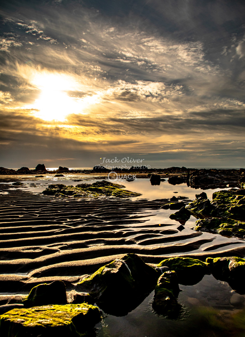 "Golden Rock Pools" by Jack Oliver - £5.00 "Golden Rock Pools" stock image