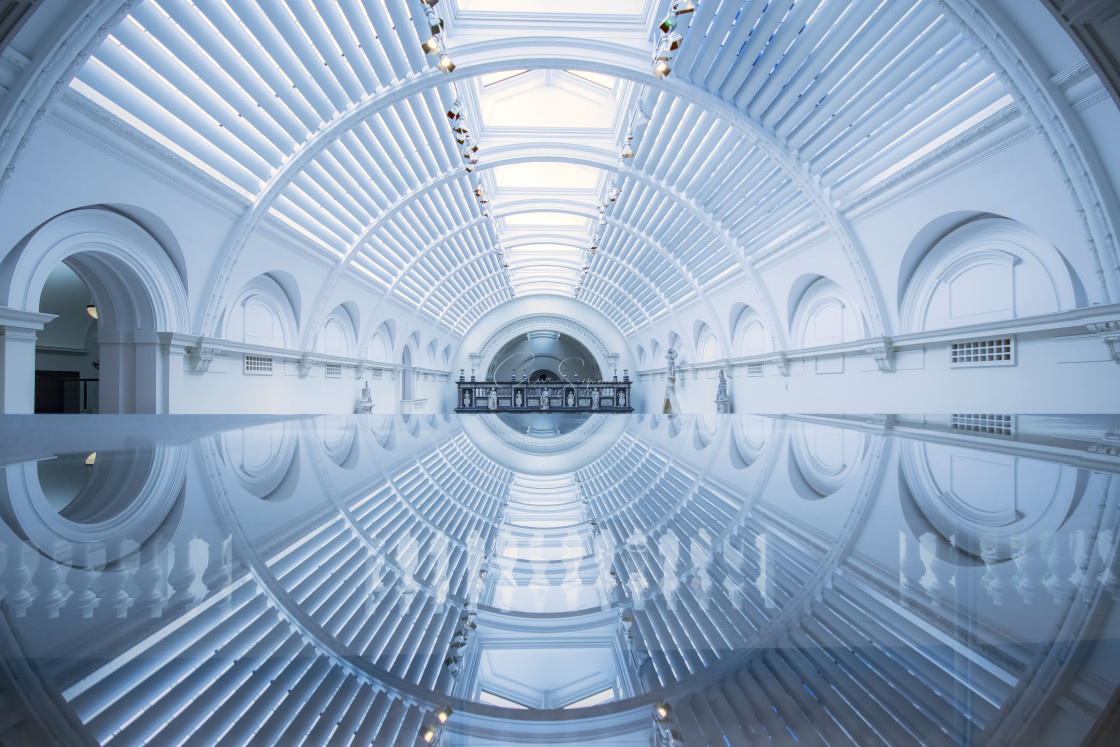 "Reflections of a ceiling" stock image