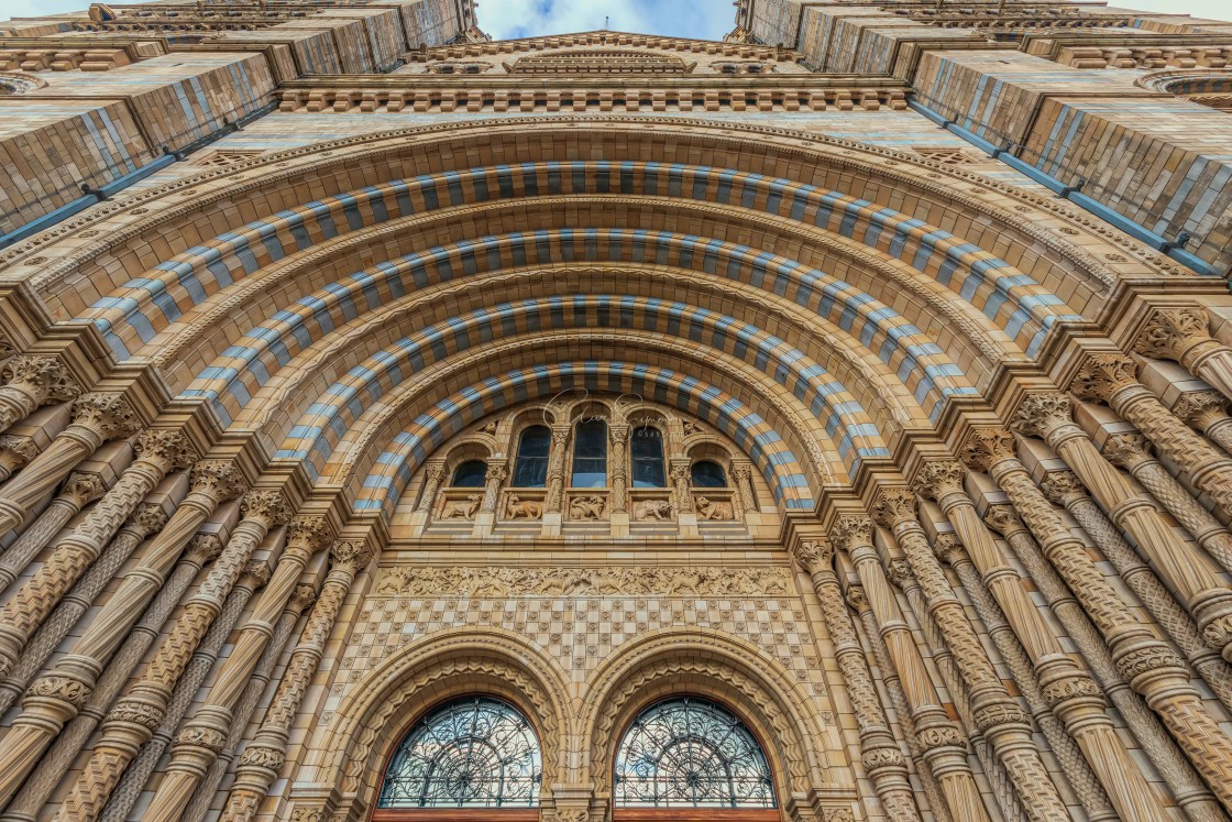 "Entrance arch to the Natural History Museum" stock image