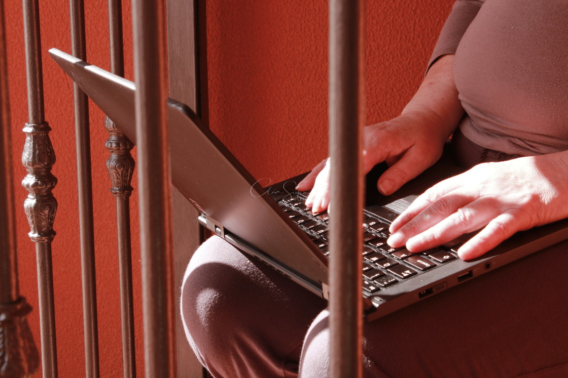 "Working whilst Quarantined" stock image