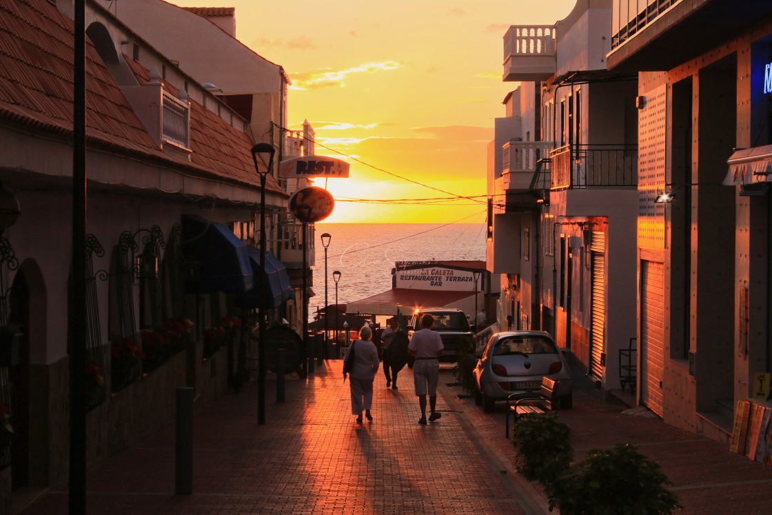 "Sunset in La Caleta" stock image
