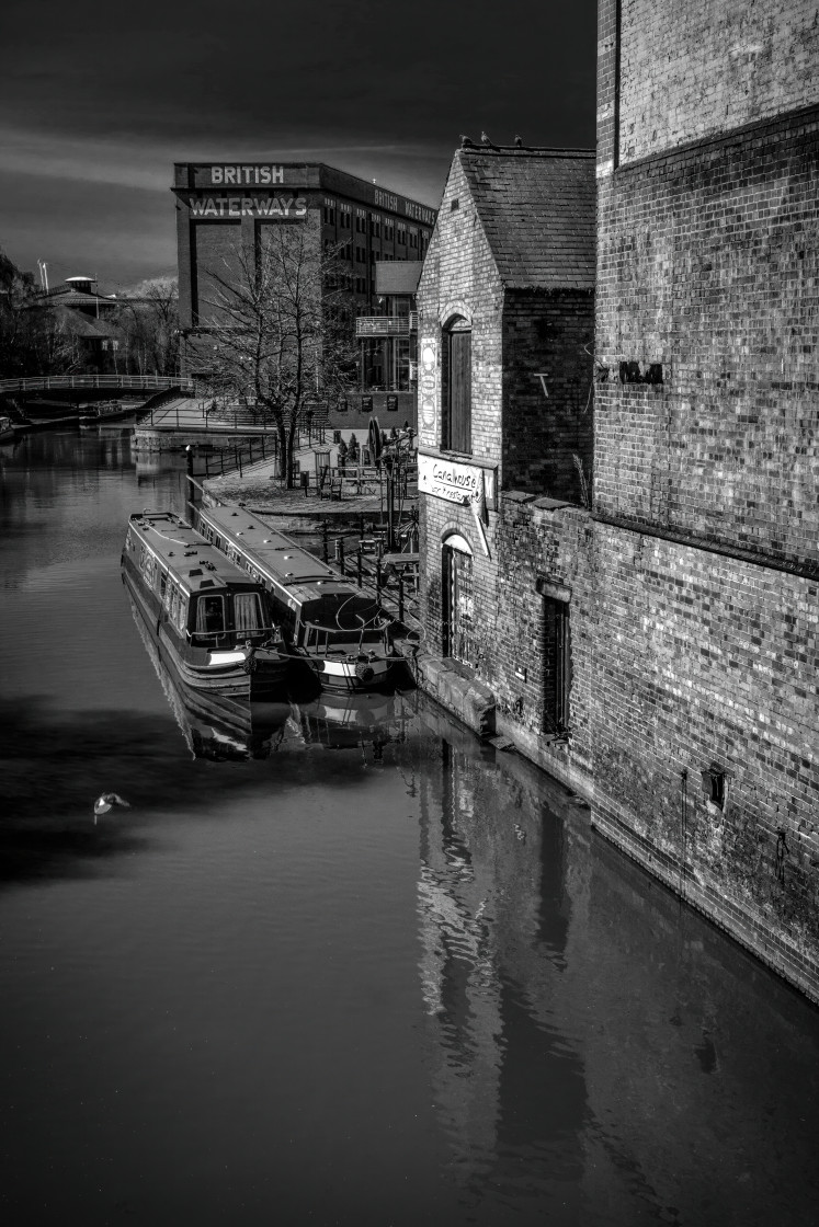 "Narrowboats on the Nottingham Canal." stock image