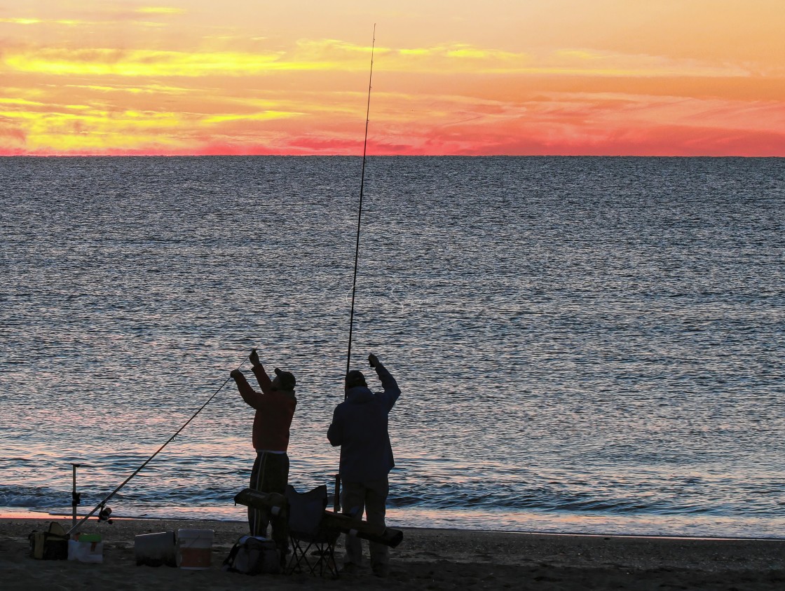 "Fishermen at Sunrise" stock image