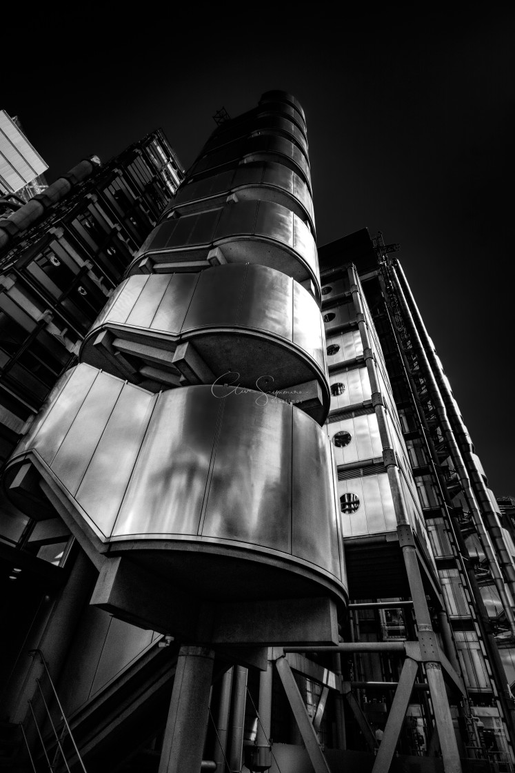 "Mono Image of the Lloyds building in London." stock image