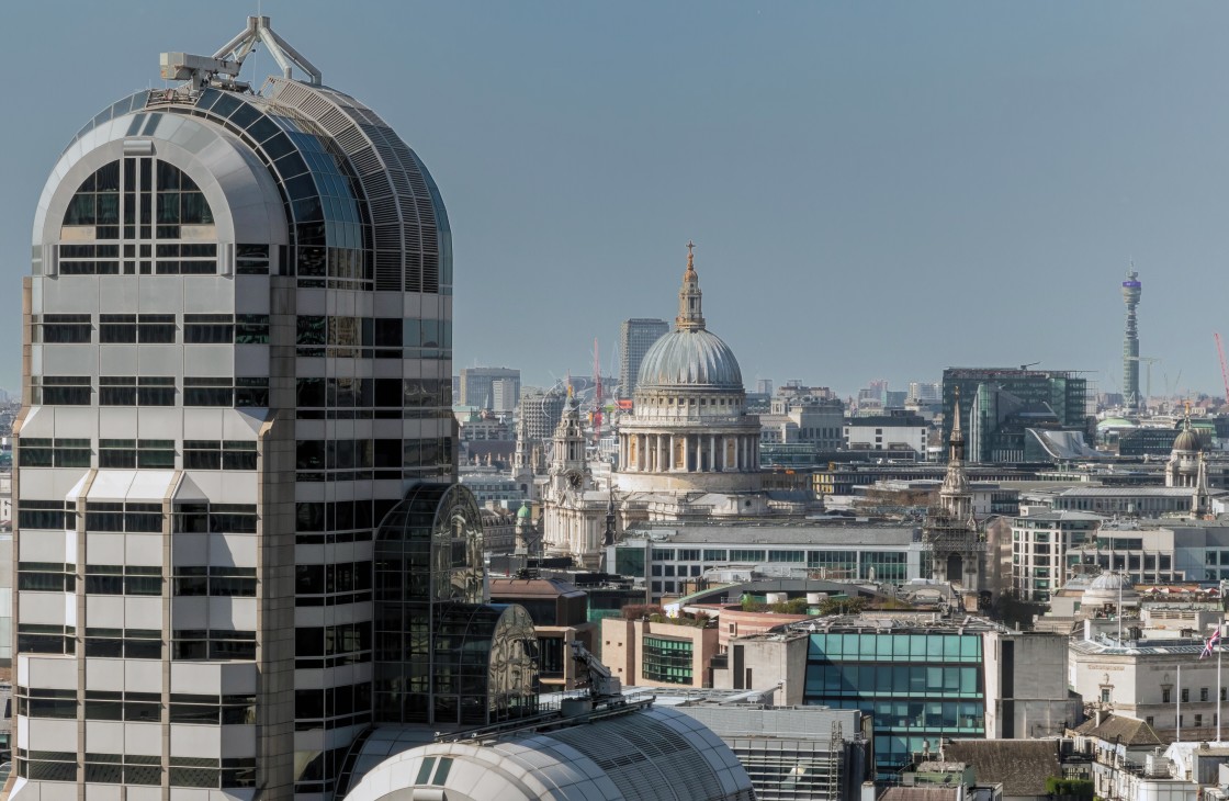 "London Skyline from Roof garden" stock image