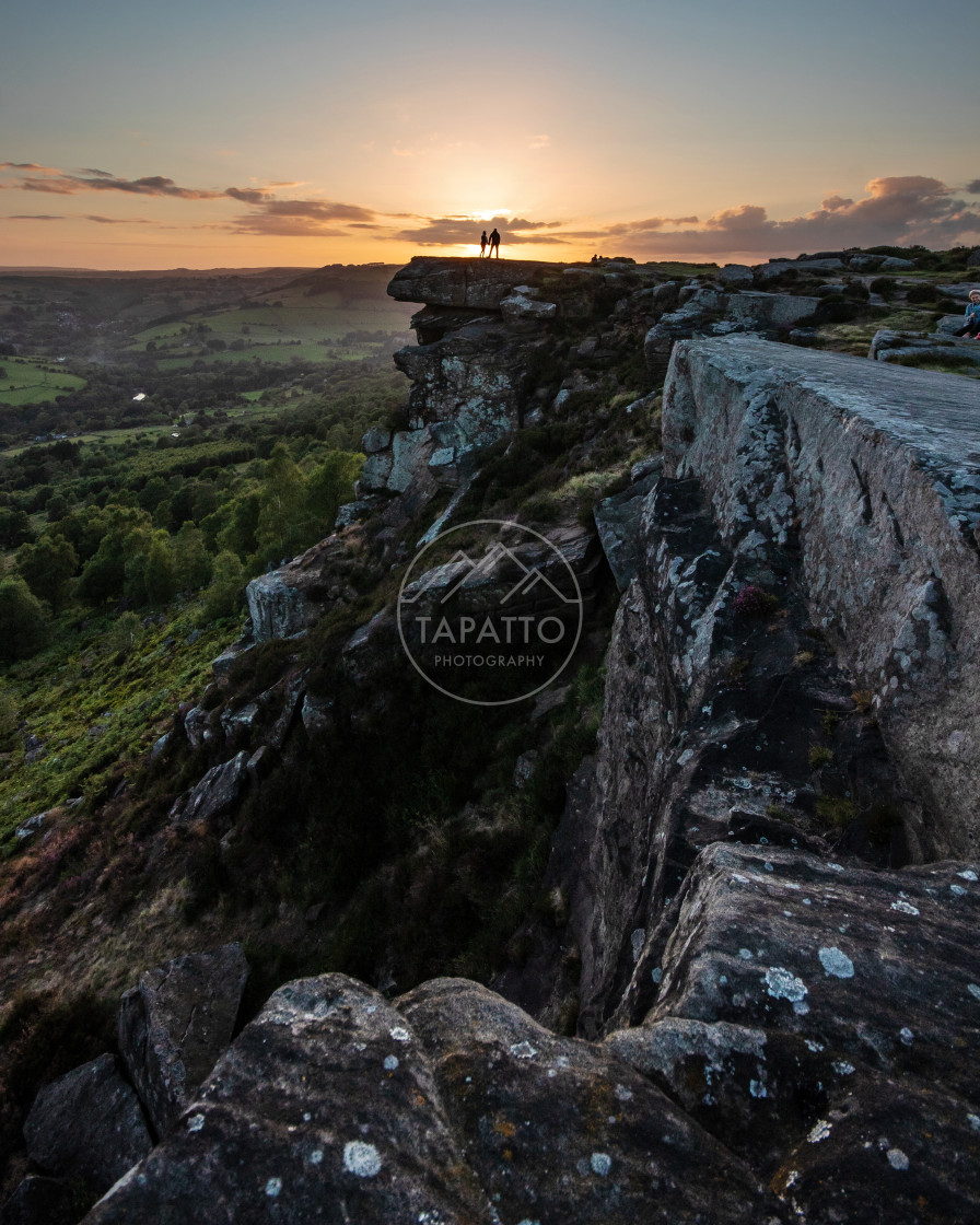 "Curbar Edge Sunset" stock image