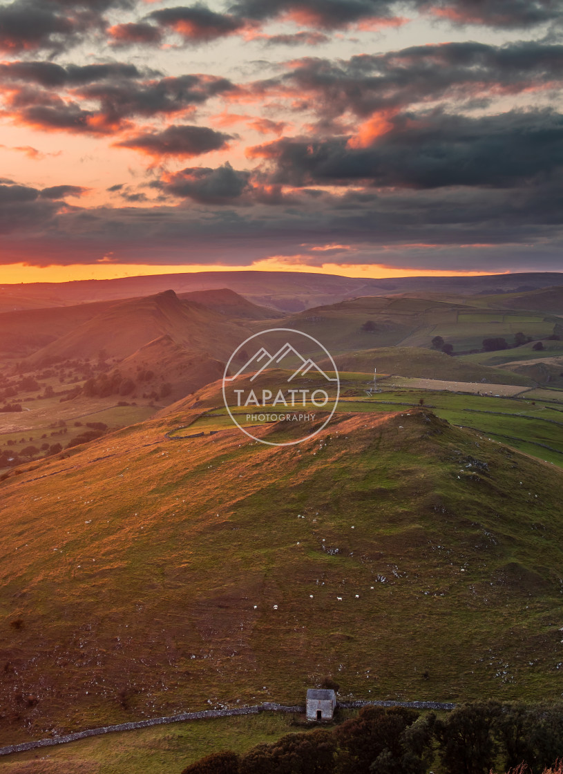 "Sunset from High Wheeldon 2" stock image