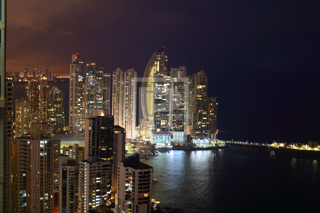 "Vista nocturna de Paitilla Panama" by Panamarketphoto - $101.59 "Vista nocturna de Paitilla Panama" stock image