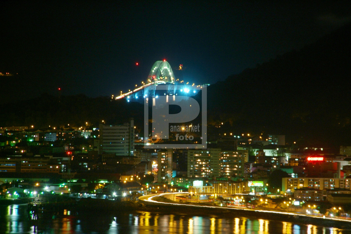 "Puente de las Americas todo iluminado" by Panamarketphoto - $50.80 "Puente de las Americas todo iluminado" stock image